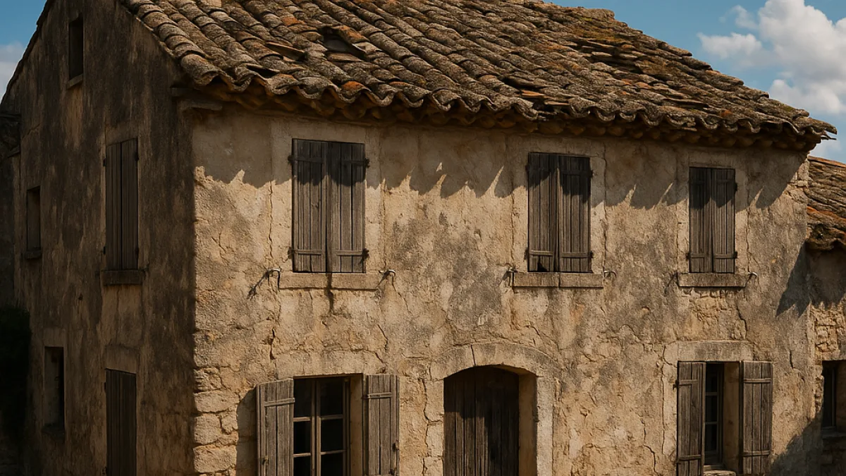 Toiture en tuiles canal en Occitanie nécessitant une rénovation