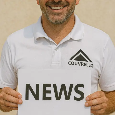 Couvreur installant une toiture neuve à Montpellier, Hérault, avec des tuiles écologiques.